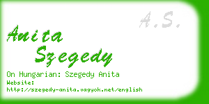 anita szegedy business card